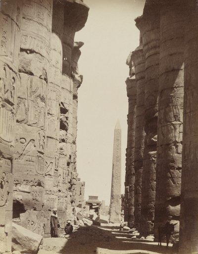 Søjler og Obelisk ved Karnak af Antonio Beato