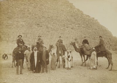Familie af turister i Giza, Egypten af Antonio Beato