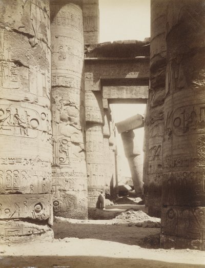 Interiør af Hypostyle Hall, Karnak af Antonio Beato