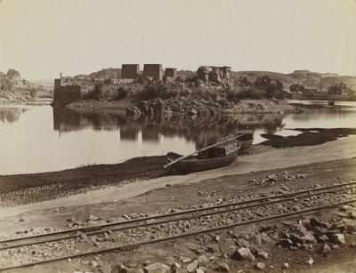 Philae, udsigt over Nilens østlige bred, nordvest af Antonio Beato