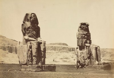 Kolosserne af Memnon, Theben, ca. 1860