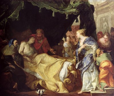 Antiochus (324-261 f.Kr.) og Stratonice (Den døende prins) 1691-1705 af Antonio Bellucci
