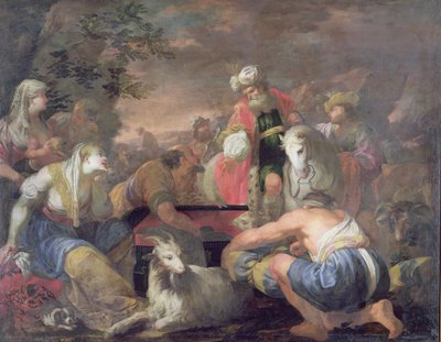 Laban søger sine idoler (olie på lærred) af Antonio Bellucci