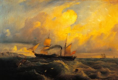 Isabell II, den første skruedamper i den kongelige spanske flåde af Antonio Brugada