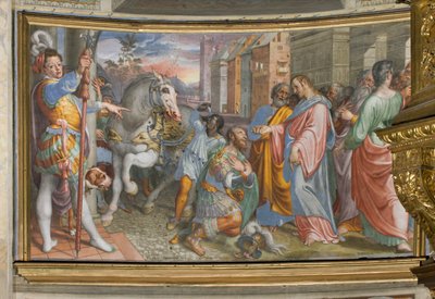 Apsis, Antonio Campi, Jesu møde med centurion Cornelio 1582-84 af Antonio Campi