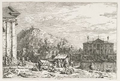 Visninger: A City Beyond a River, 1735-1746. af Giovanni Antonio Canal