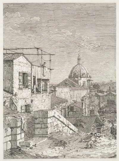 Udsigt: Huset med indskriften, 1735-1746. af Giovanni Antonio Canal