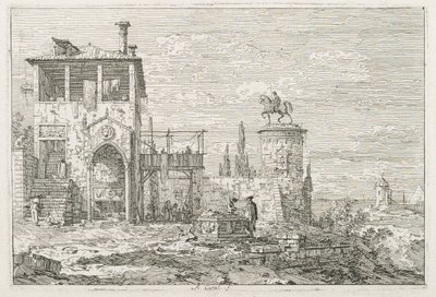 Udsigt: Ryttermonumentet af Antonio Canaletto