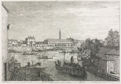 Udsigt: Havnen ved Dolo af Antonio Canaletto