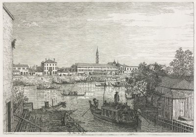 Udsigt: Havnen i Dolo, 1735-1746. af Giovanni Antonio Canal