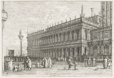 Visninger: Biblioteket, Venedig, 1735-1746. af Giovanni Antonio Canal