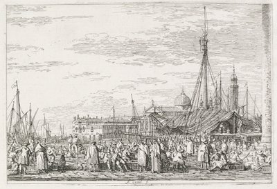Udsigt: Markedet på Moloen af Antonio Canaletto