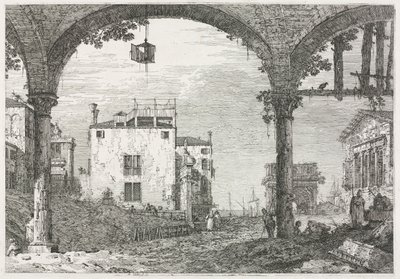 Udsigt: Portikoen med lanternen, 1735-1746. af Giovanni Antonio Canal