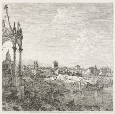 Udsigt: En biskops grav af Antonio Canaletto