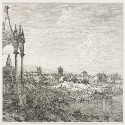 Visninger: En biskops grav, 1735-1746. af Giovanni Antonio Canal