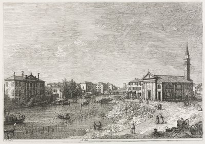Udsigt: Udsigt over Dolo, en by ved Brenta, vest for Venedig af Antonio Canaletto