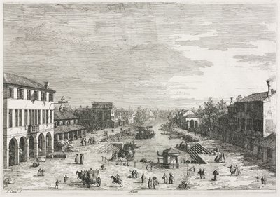 Udsigt: Udsigt over Mestre, en by i provinsen Venedig, 1735-1746. af Giovanni Antonio Canal