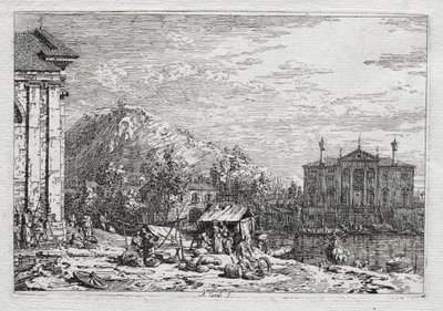 Udsigt over Venedig og omegn: A City Beyond a River af Antonio Canaletto