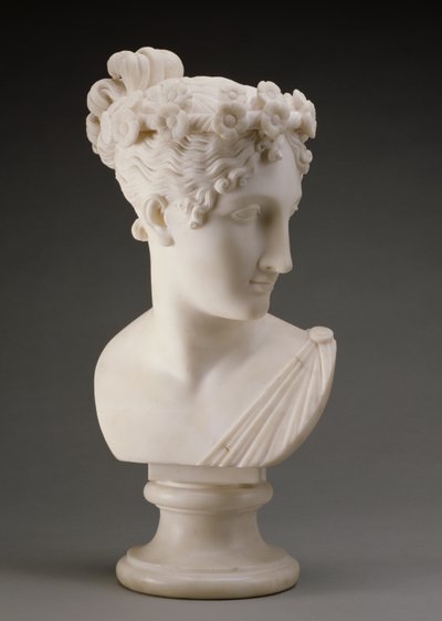 Hoved af en danser, 1820 (marmor) af Antonio Canova
