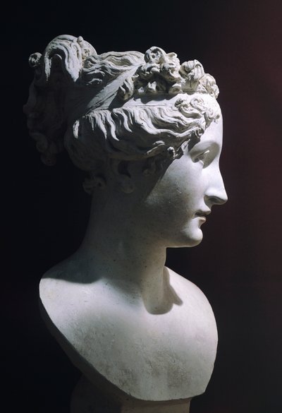 Paolina Borghese som Venus Victrix, af Antonio Canova (1757-1822), hvidt marmor af Antonio Canova