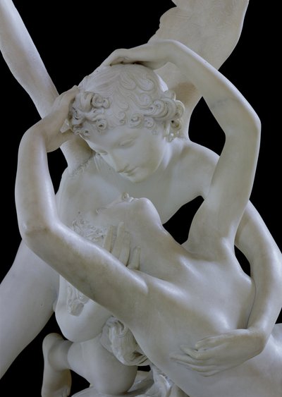 Psyche genoplivet af Amors kyss marmordetalje fra 123192 af Antonio Canova