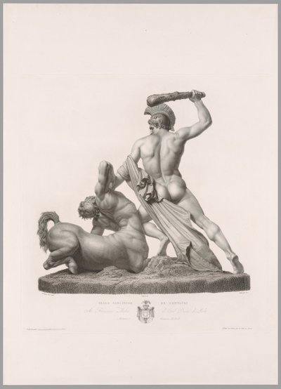 Theseus og Kentaur, bagfra, fra Oeuvre de Canova af Antonio Canova