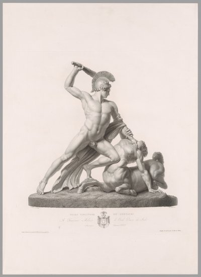 Theseus og Kentaur, set forfra, fra Oeuvre de Canova af Antonio Canova