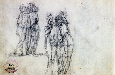 To skitser til De tre nåder af Antonio Canova