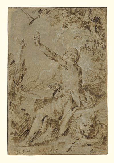 Hieronymus hører dommedagstrompeten af Antonio Castillo y Saavedra