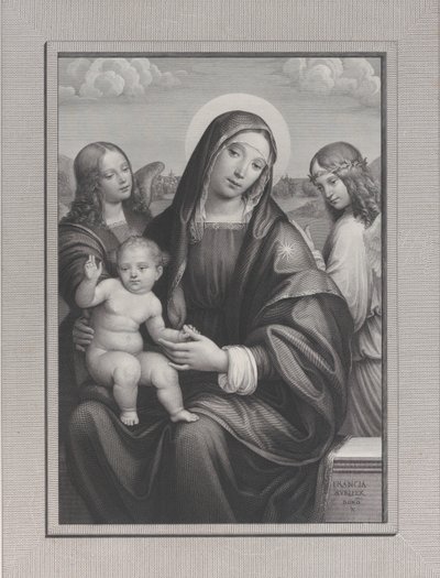 Madonna og barn med engle, 1822-88. af Antonio Dalco