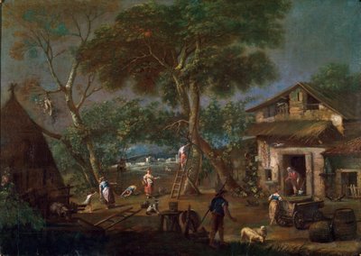 Italiensk Landskab, c1750-1795 af Antonio Diziani
