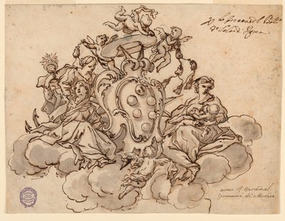 Design til et loft (?) maleri med kardinal Francesco Maria de