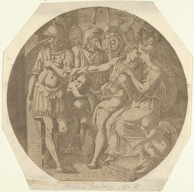 En mand, der siger farvel til en kvinde, 1540-45. af Antonio Fantuzzi