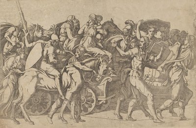 En romersk hær på marts - troppekonvoj, 1540-45. af Antonio Fantuzzi