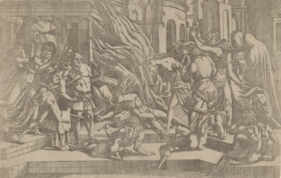 Afbrænding af et lig, 1540-45. af Antonio Fantuzzi