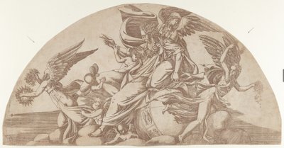 Gud siddende på verden, 1540-45. af Antonio Fantuzzi