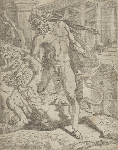Hercules og Cacus, 1540-45. af Antonio Fantuzzi