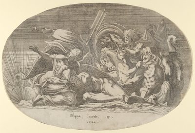 Iris, Neptun og søvn, 1544. af Antonio Fantuzzi