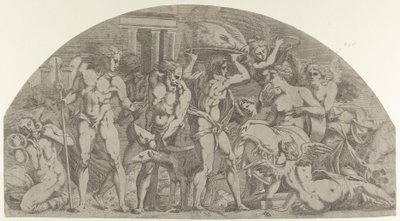 Meleager bringer ornehovedet til Atalanta, 1540-45. af Antonio Fantuzzi