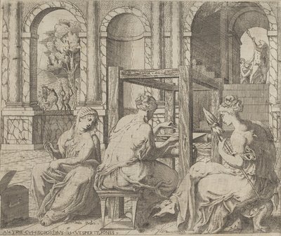 Minyas døtre, 1545. af Antonio Fantuzzi