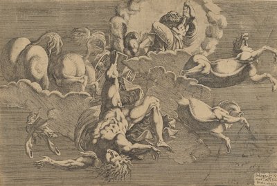 Phaetons fald, 1545. af Antonio Fantuzzi
