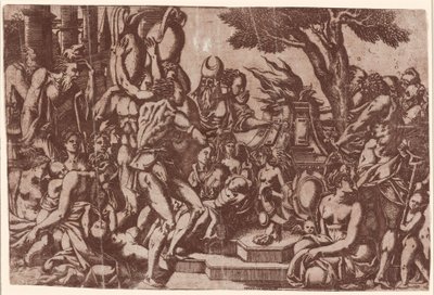 Offer til Priapus af Antonio Fantuzzi after Rosso Fiorentino