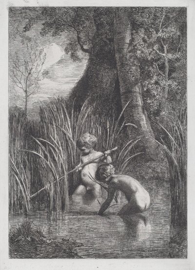 Fiskeri af Antonio Fontanesi