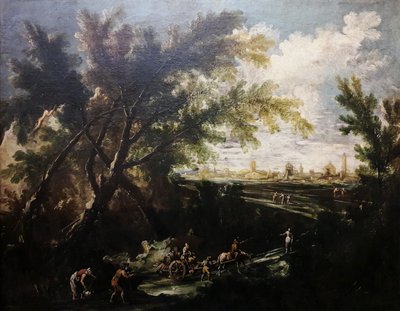 Landskab med vandbærer. af Antonio Francesco Peruzzini