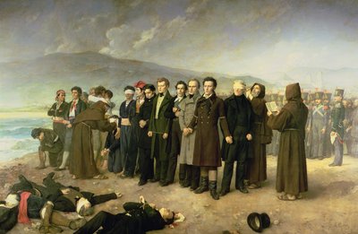Henrettelse af Jose Maria de Torrijos y Uriarte (1791-1831) og hans ledsagere i 1831, 1888 af Antonio Gisbert