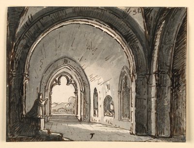 Interiør af kirke nær Faenza af Antonio Giuseppe Basoli