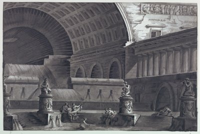 Scenedesign, romerske bade af Antonio Giuseppe Basoli