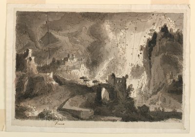 Scenedesign, Bybrænding af Antonio Giuseppe Basoli