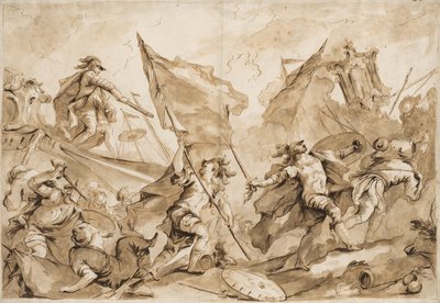 Jacopo Marcello leder angrebet på Gallipoli af Antonio Guardi