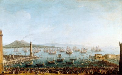 Charles af Bourbons afgang til Spanien, set fra havnen af Antonio Joli
